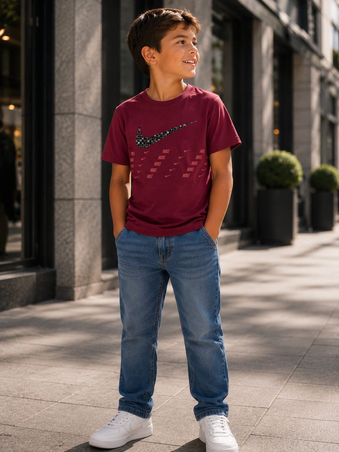 Camiseta para Niño NK - Rojo Ocre